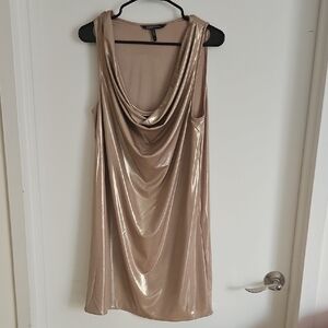 Elegant Gold Sleeveless Dress